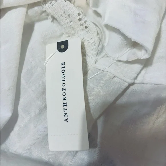 Pilcro Anthropologie White Lace Detail Top nwt - Picture 5 of 15